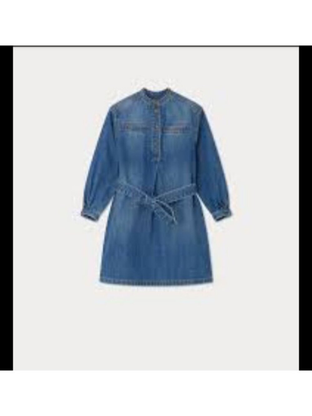 Bonpoint girls logo-embroidered denim dress size 12